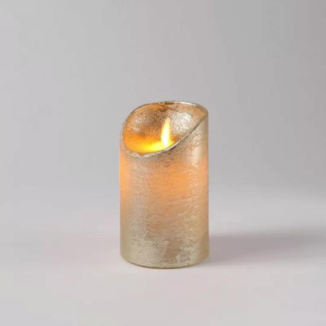 MARELIDA LED Kerze aus Echtwachs H: 12,5cm gold günstig online kaufen