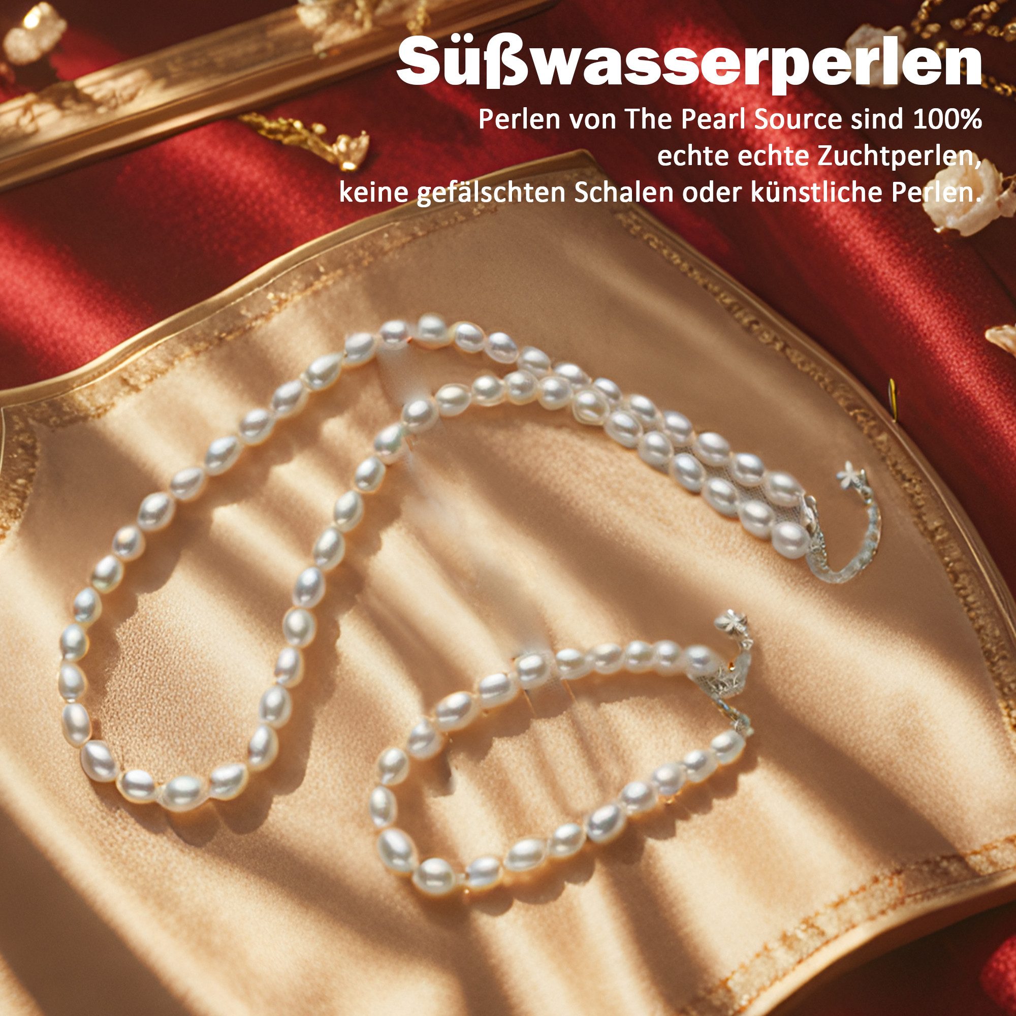 ibettertec Perlenketten-Set Perlenkette 8-9mm Süßwasserperlen Pearls günstig online kaufen