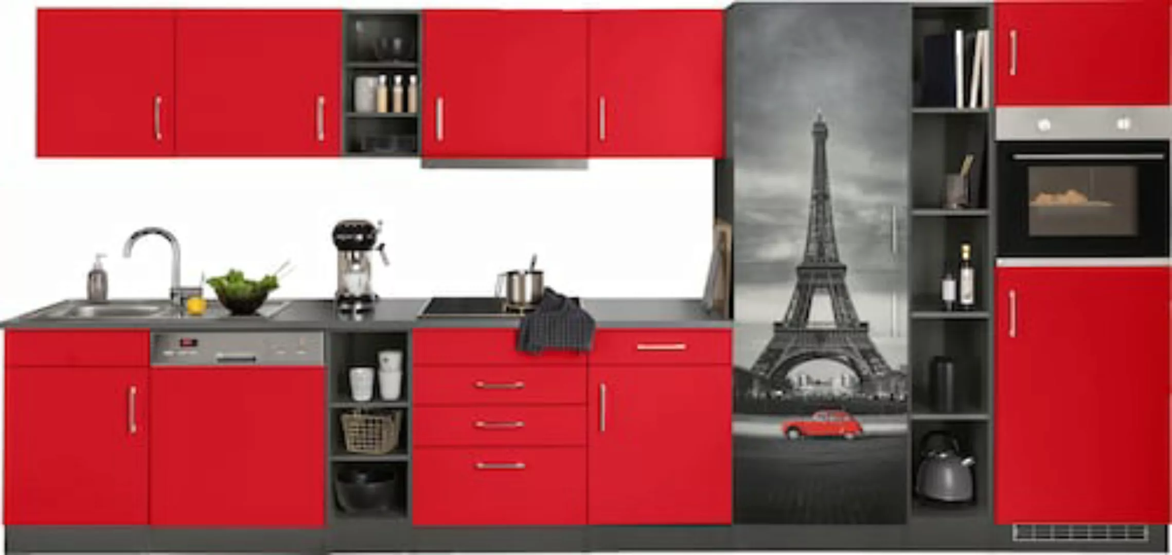 HELD MÖBEL Küchenzeile "Paris", mit E-Geräten, Breite 400 cm günstig online kaufen