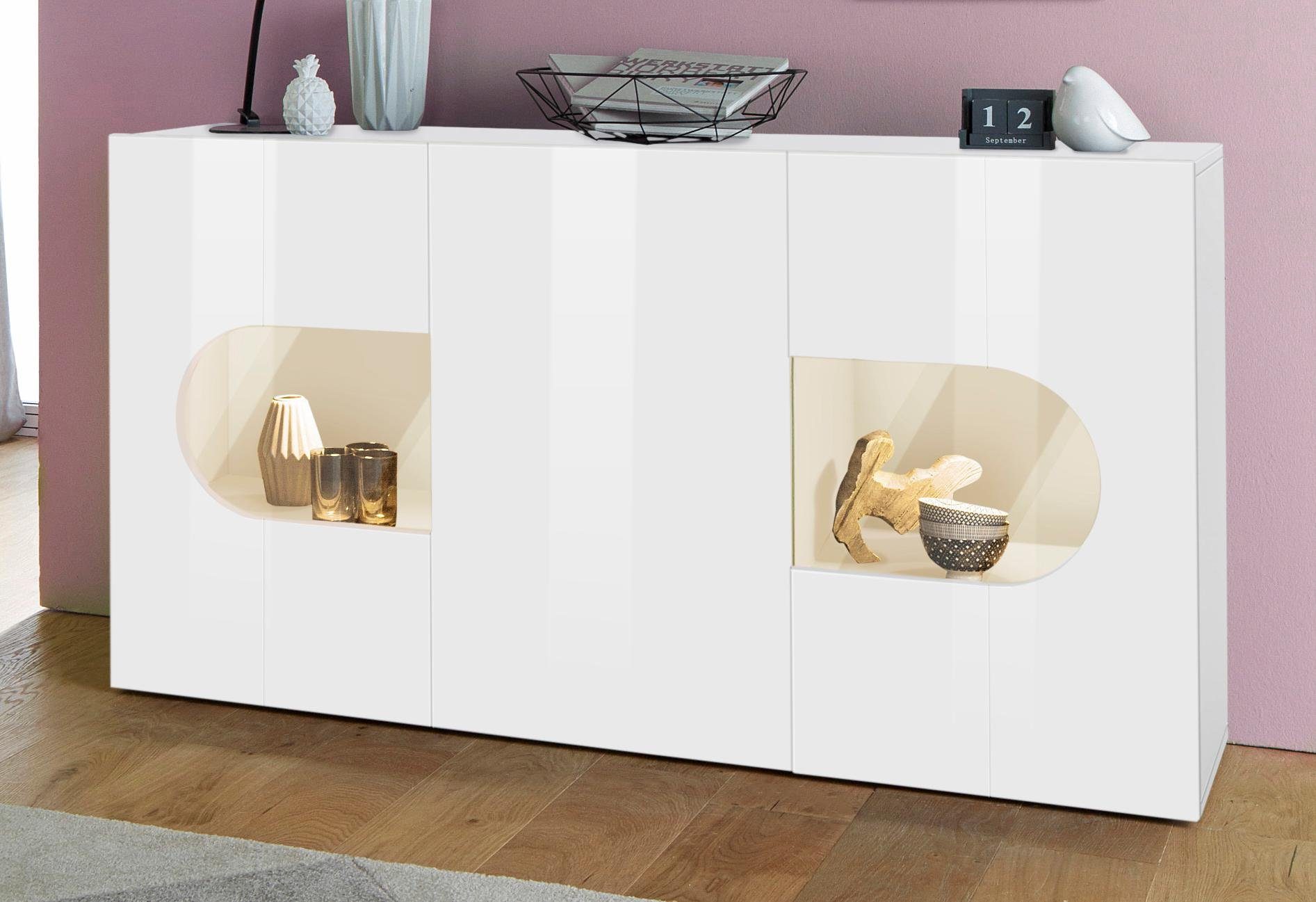 INOSIGN Sideboard "Real,Vitrine,Kommode,Schrank, komplett hochglanz lackier günstig online kaufen