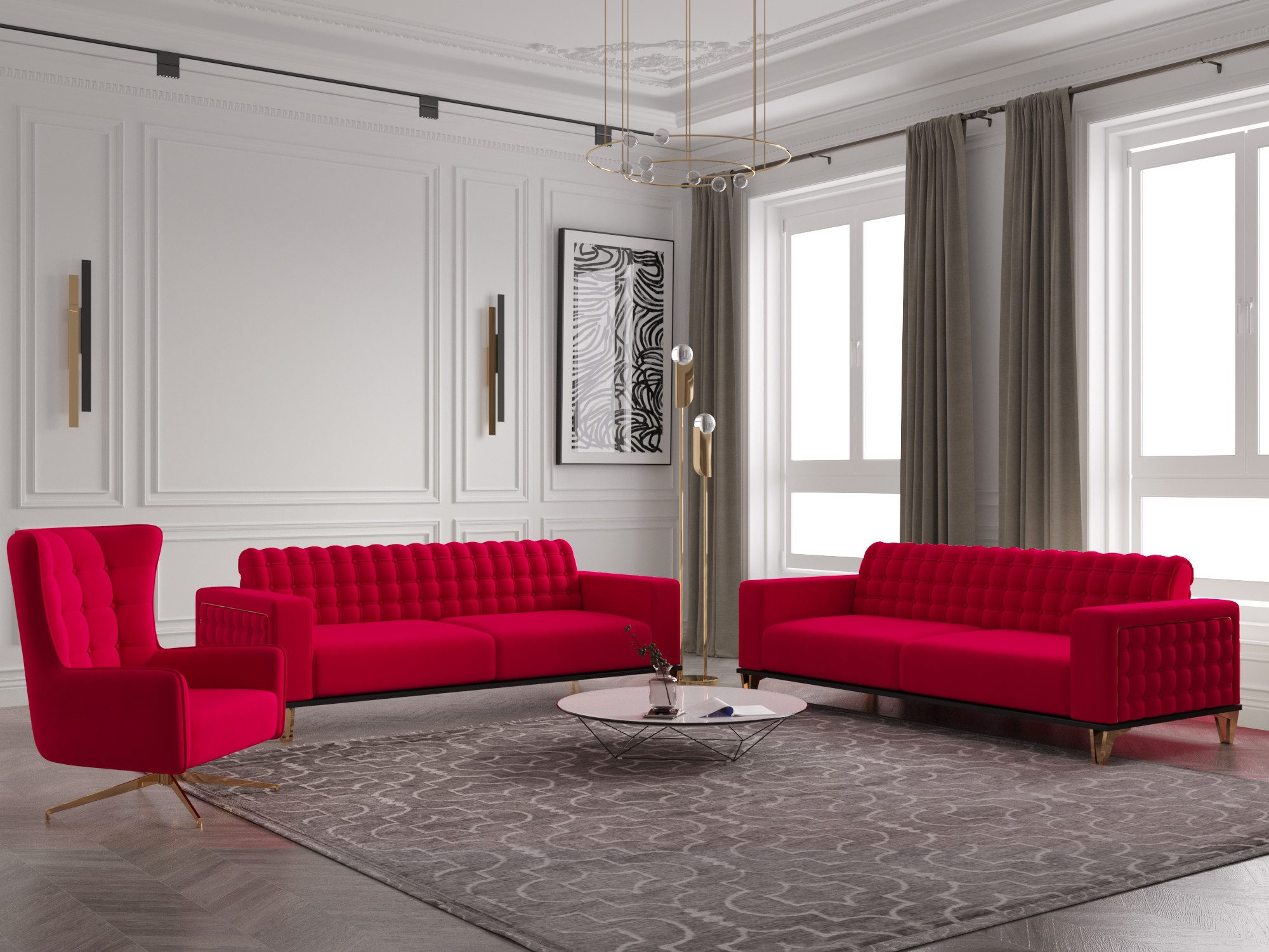 Möbeldreams Chesterfield-Sofa Sofa-Set Tina 3-2-1/3-3-1 / günstig online kaufen