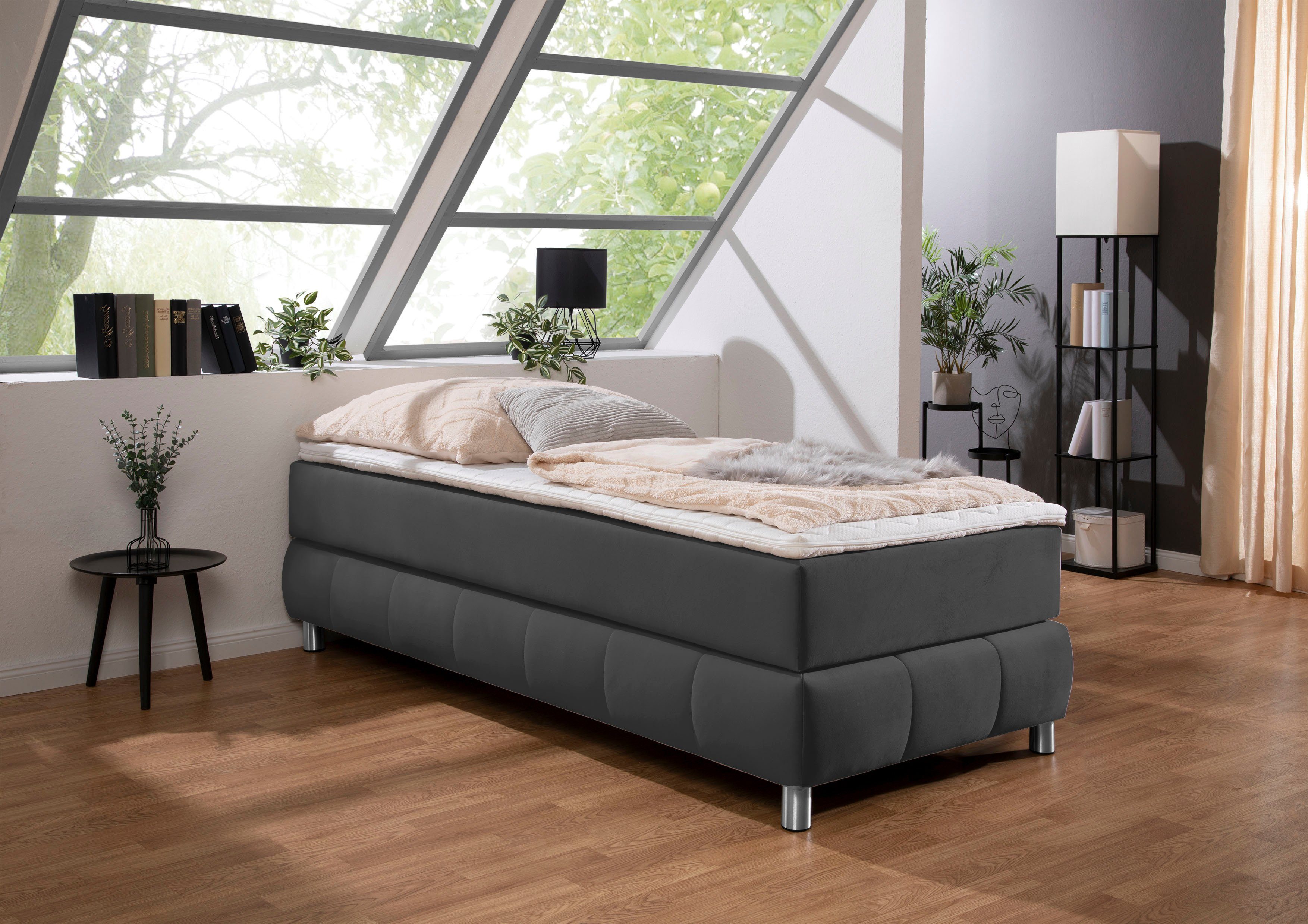 andas Boxspringbett "Salo", Ohne Kopfteil, inkl. Topper, auch in Überlänge günstig online kaufen