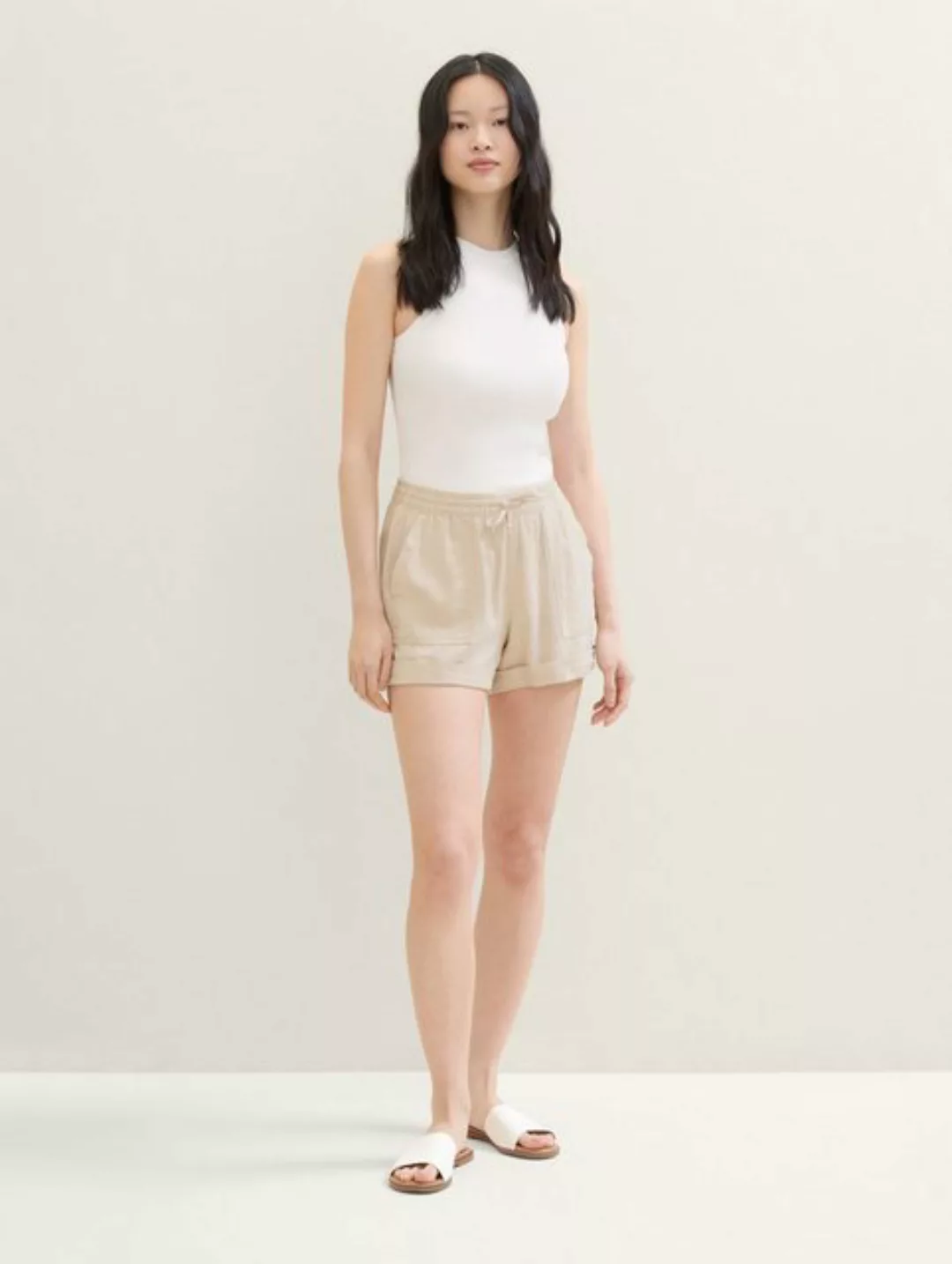 TOM TAILOR Denim Shorts Shorts mit Leinen günstig online kaufen