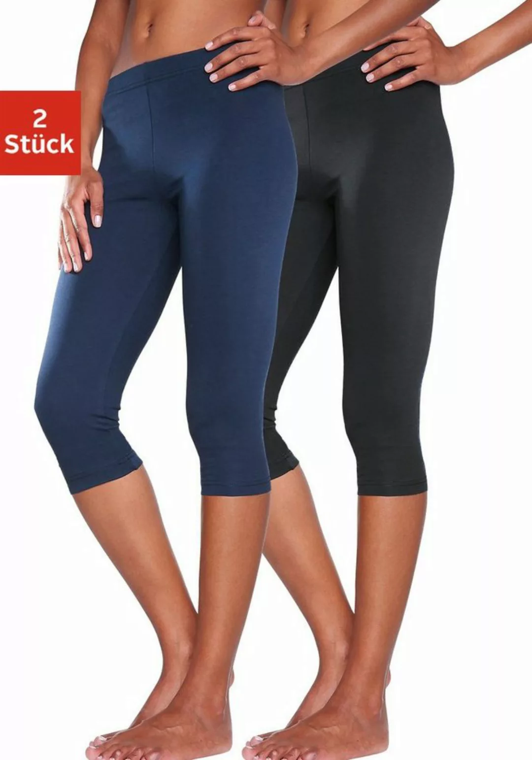 vivance active Caprileggings (2er-Pack) mit Gummibund, Loungewear günstig online kaufen