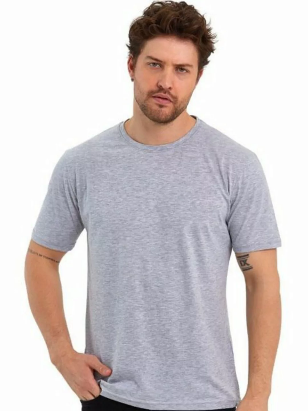COMEOR T-Shirt Herren Basic T-Shirts Baumwolle (Packung, 1-tlg) mit gerader günstig online kaufen