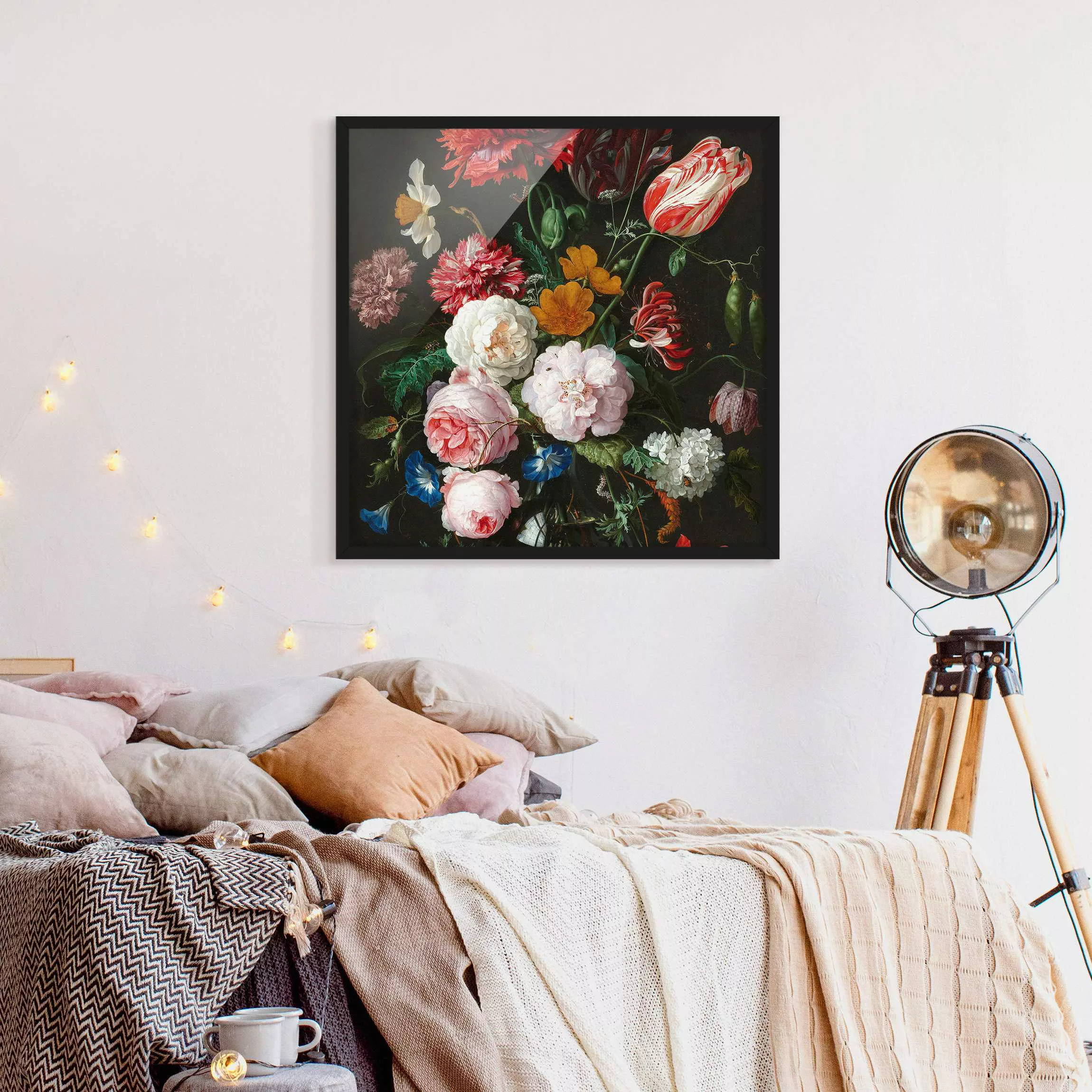 Bild mit Rahmen Blumen - Quadrat Jan Davidsz de Heem - Stillleben mit Blume günstig online kaufen