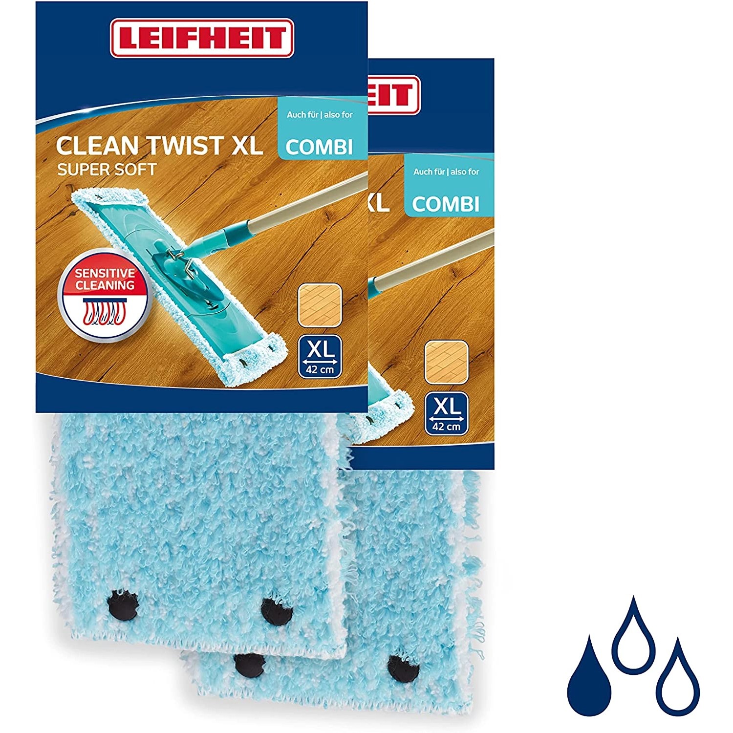 Leifheit 2er Set Wischbezug Combi/CLEAN TWIST XL 42cm Bezug Parkett günstig online kaufen