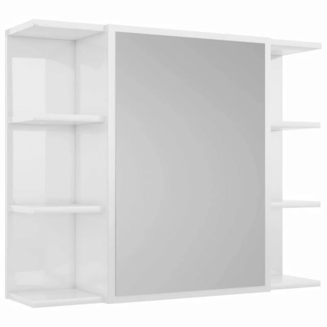 vidaXL Badezimmerspiegelschrank Bad-Spiegelschrank Hochglanz-Weiß 80x20,5x6 günstig online kaufen