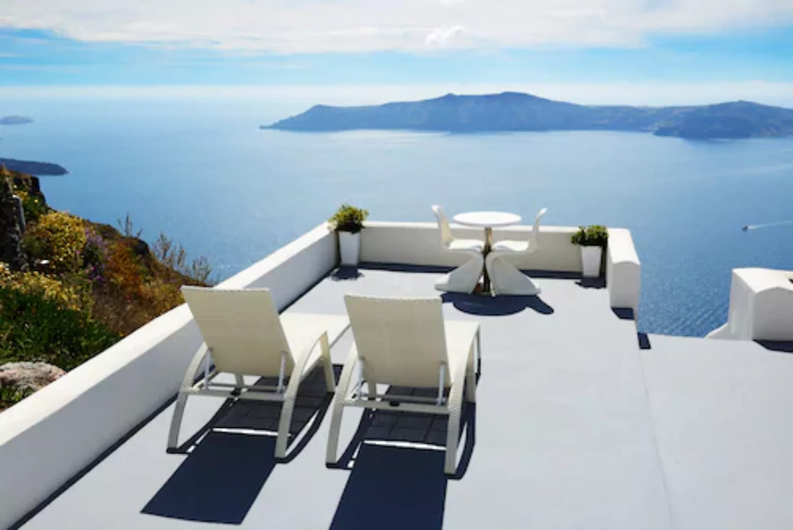 Papermoon Fototapete »Sea View Terrace in Santorini« günstig online kaufen