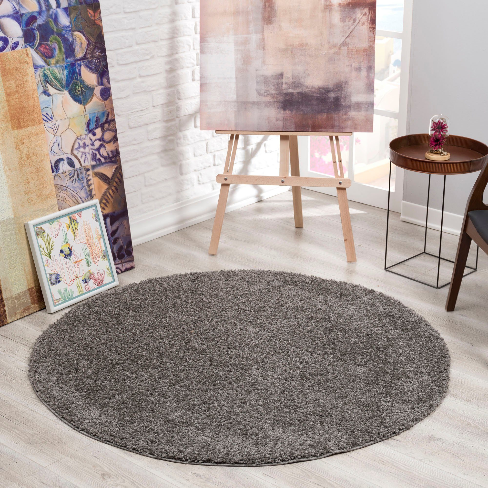 Sanat Hochflor-Teppich »LOCA«, rund, 30 mm Höhe, Wohnzimmer, Langflor, Shag günstig online kaufen