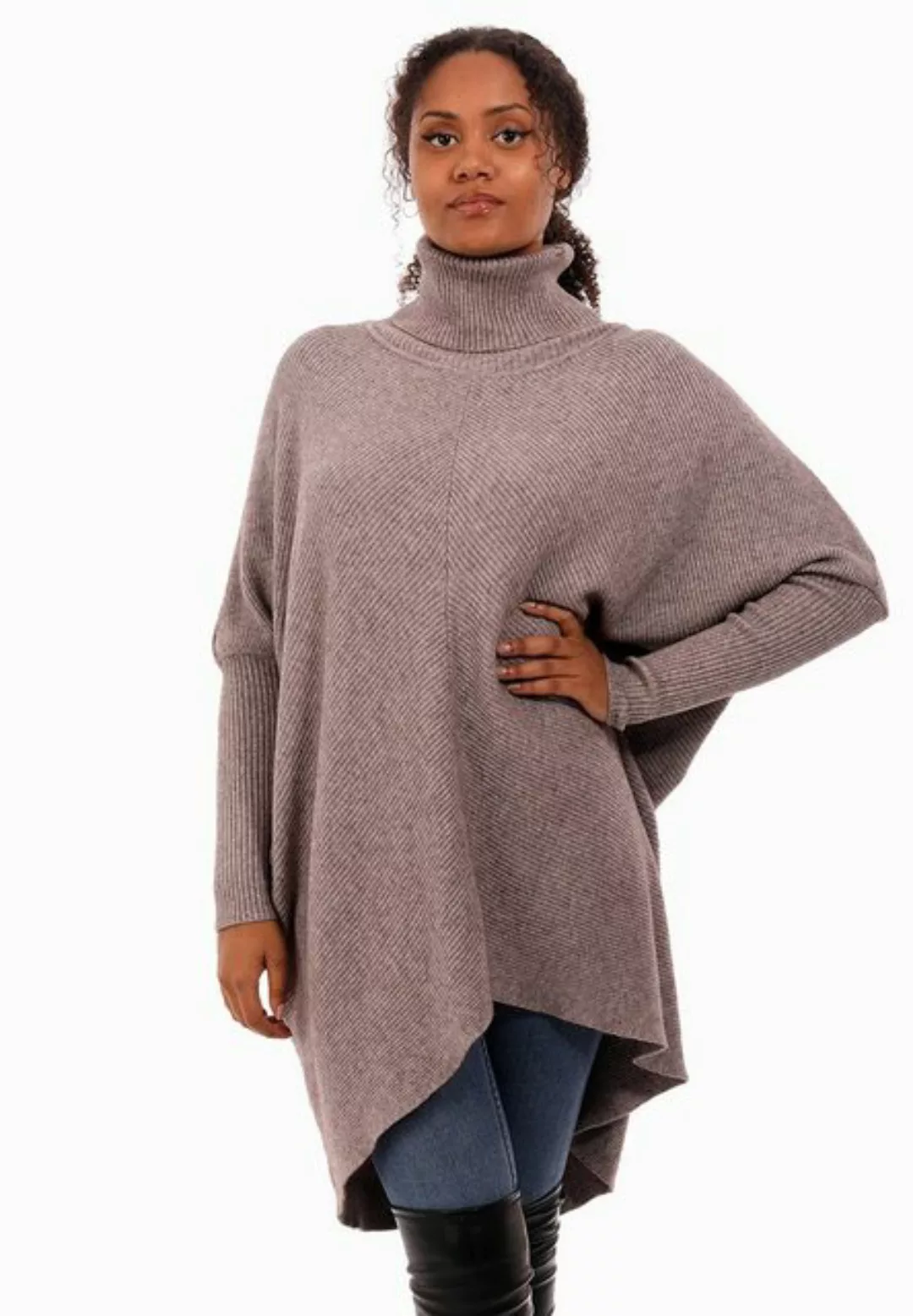 YC Fashion & Style Longpullover Strickpullover asymmetrisch Plus Size mit R günstig online kaufen