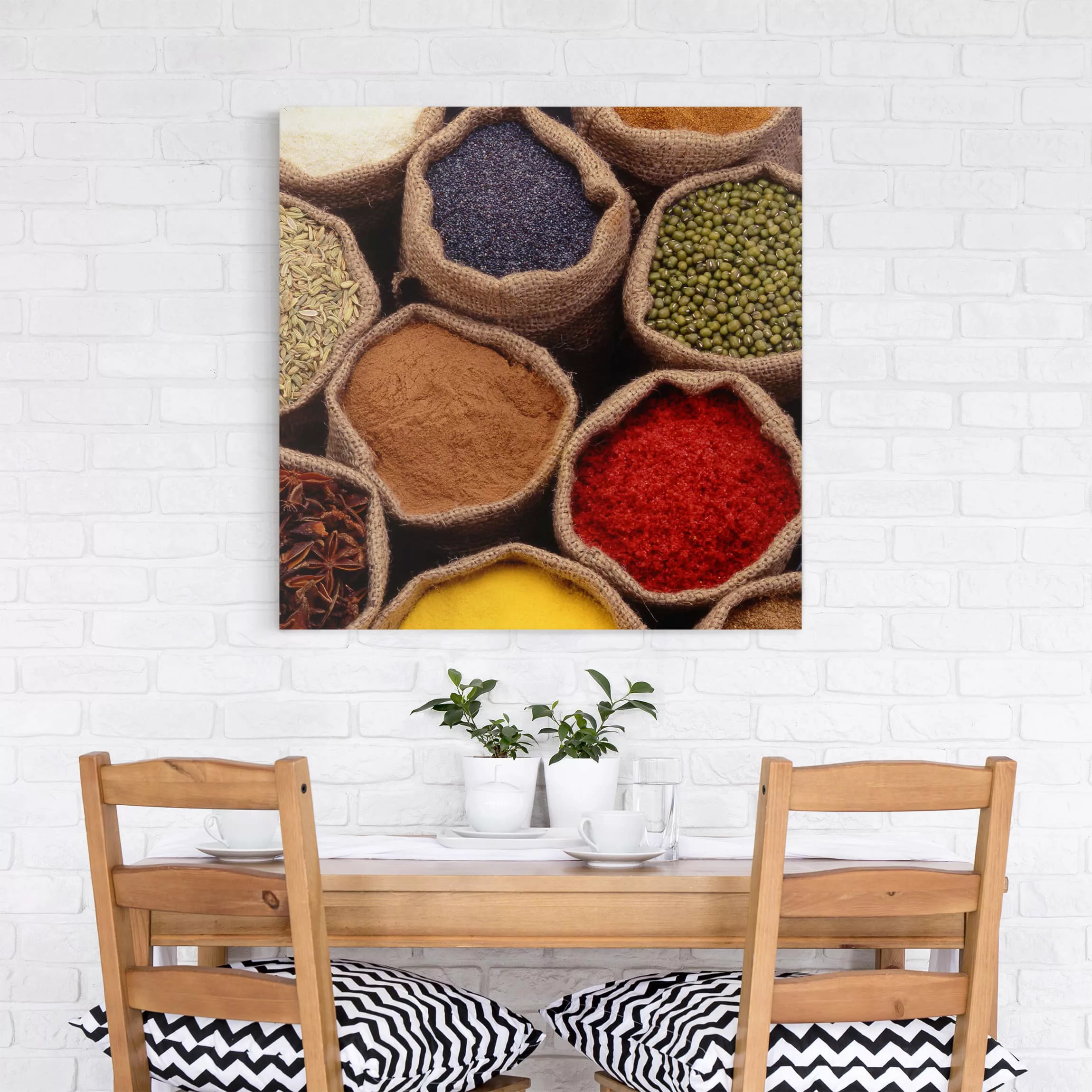 Leinwandbild Küche - Quadrat Colourful Spices günstig online kaufen