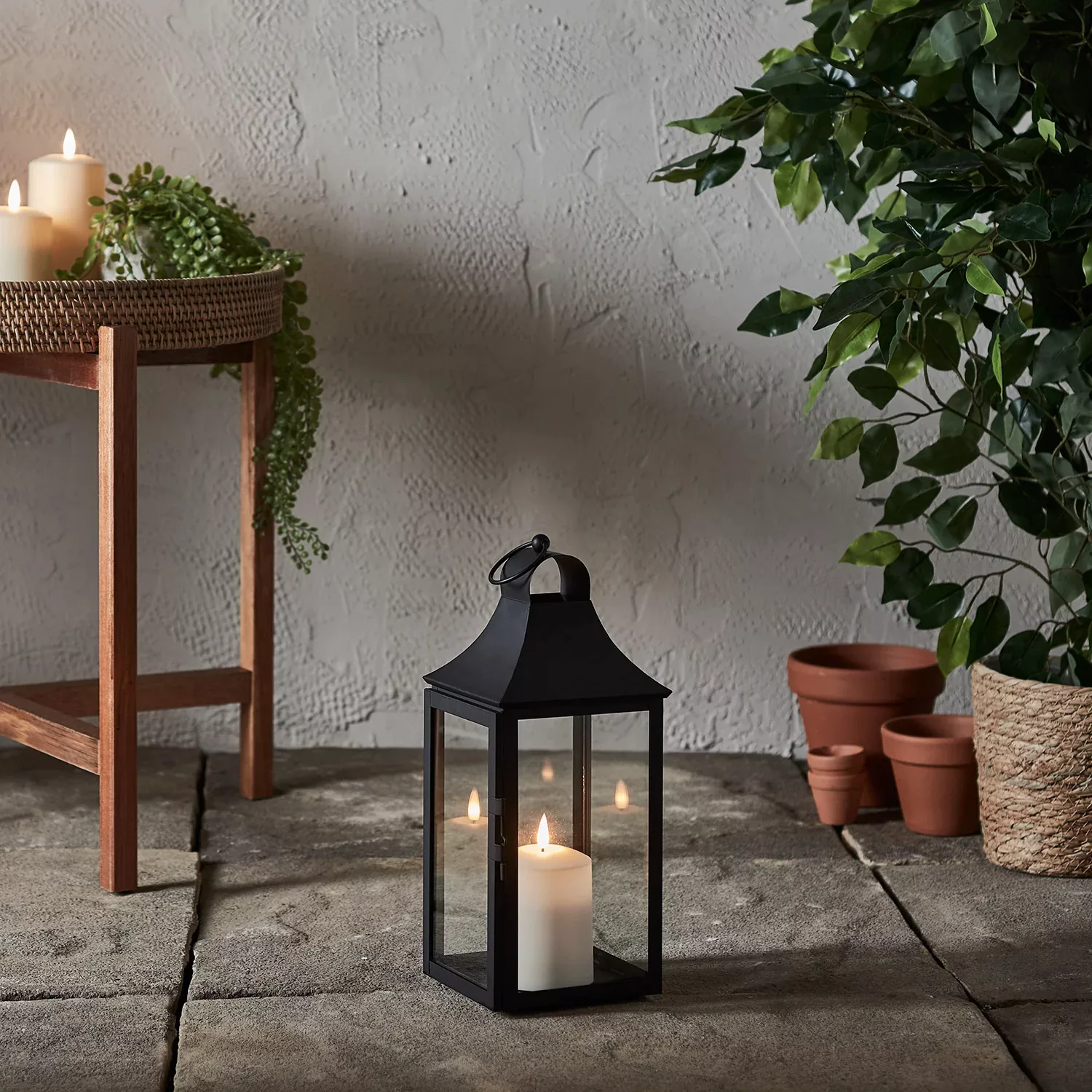 34cm Gartenlaterne mit TruGlow® Outdoor Kerze günstig online kaufen
