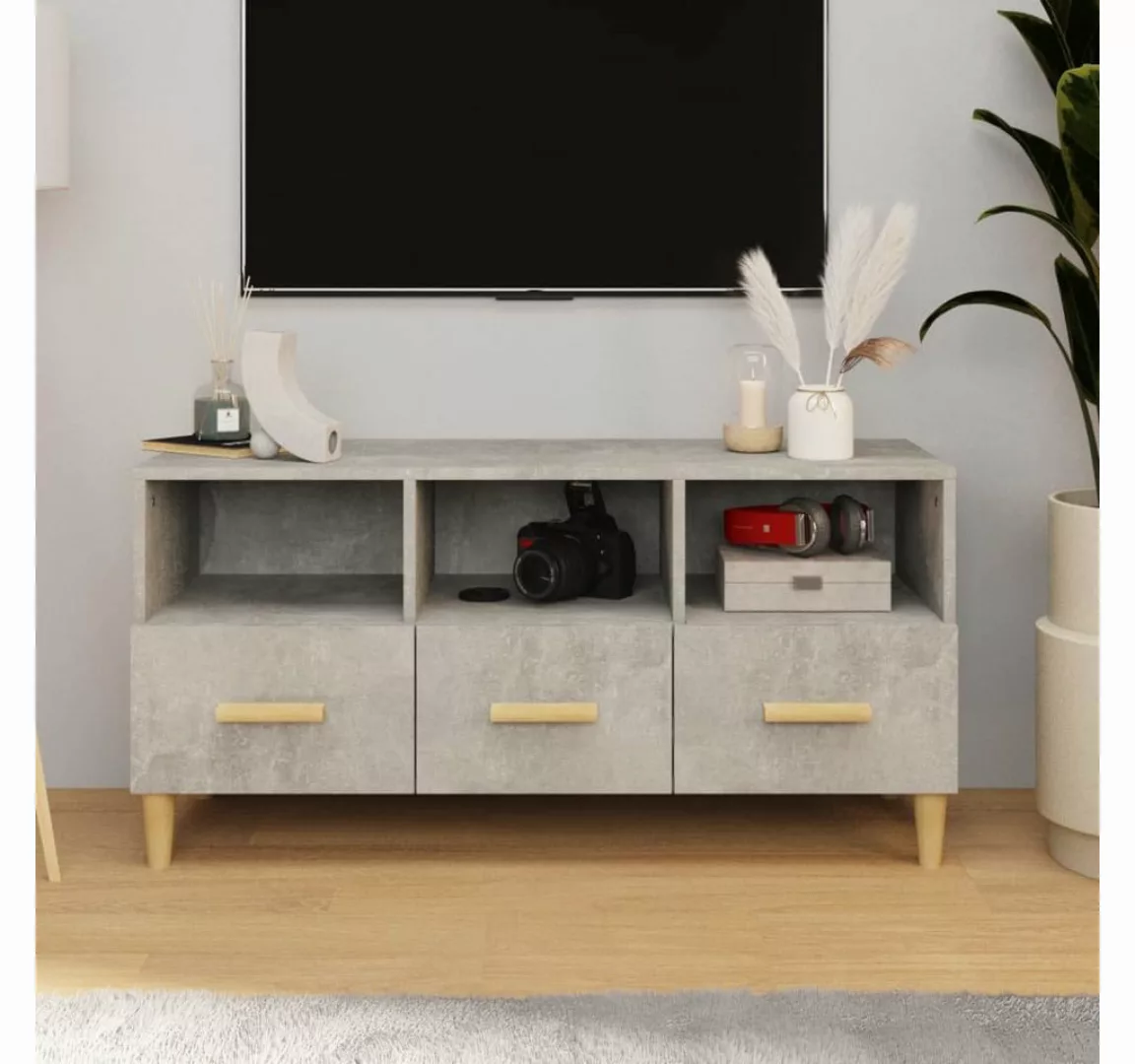 furnicato TV-Schrank Betongrau 102x36x50 cm Holzwerkstoff günstig online kaufen