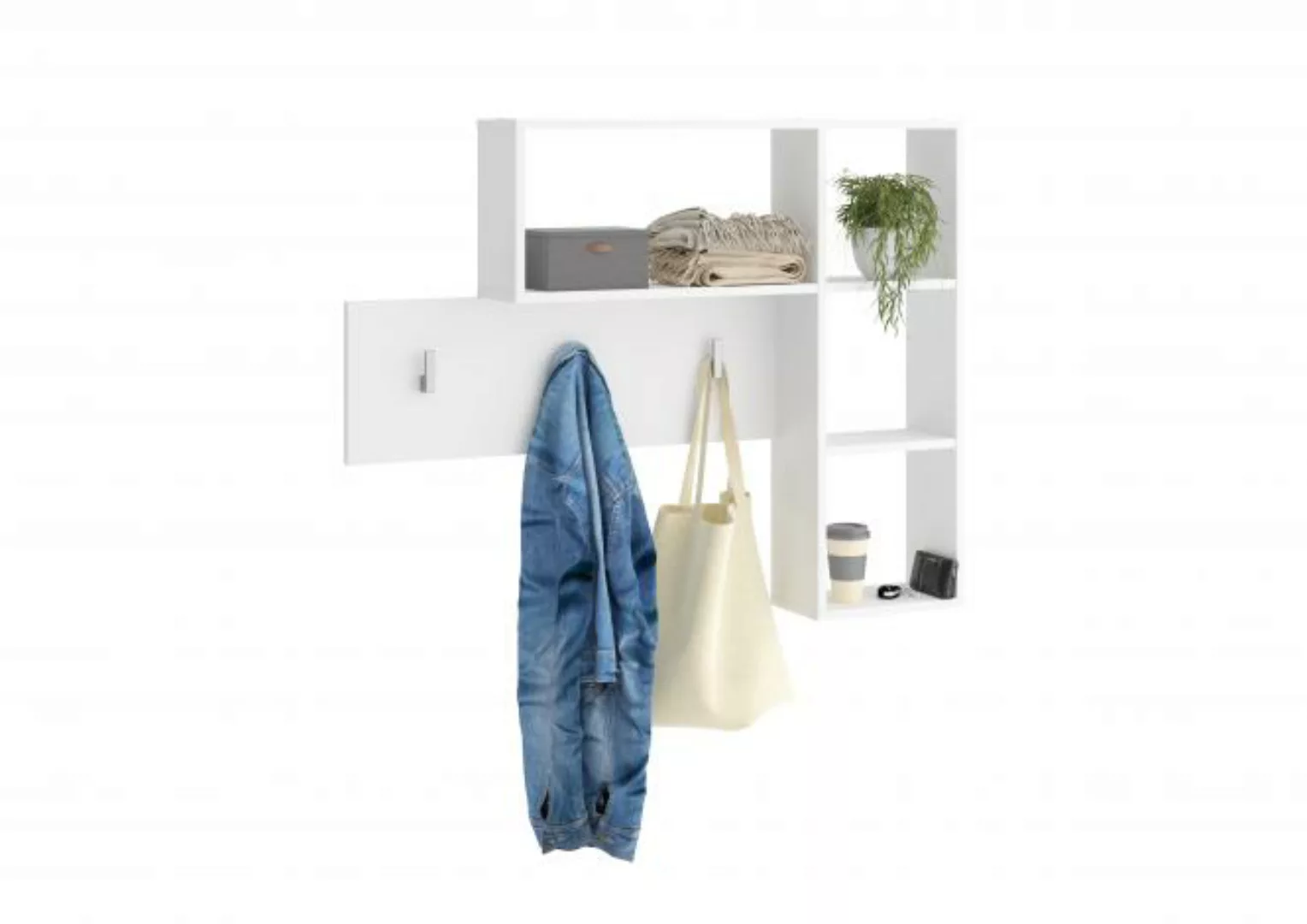 KANDA Wandgarderobe von FMD Weiss günstig online kaufen