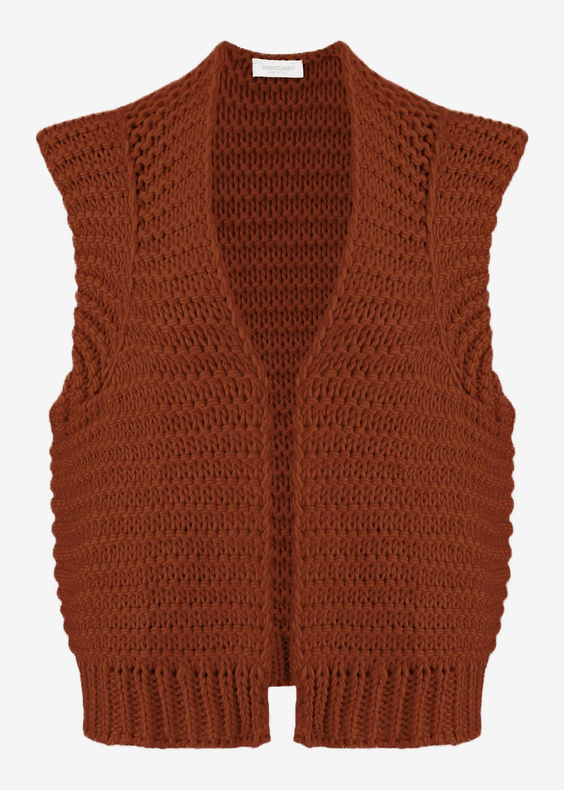 SASSYCLASSY Strickweste Strickweste Damen mit strukturierten günstig online kaufen