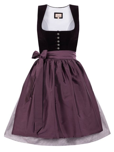 Trachten24.de Dirndl Midi Dirndl Leyla lila (2-tlg) Rockteil 65cm günstig online kaufen