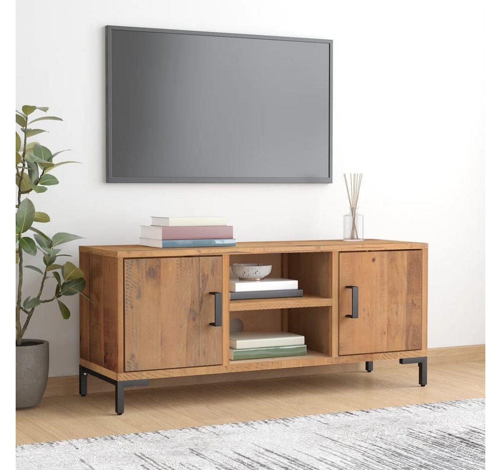 furnicato TV-Schrank Braun 110x35x48 cm Massivholz Kiefer günstig online kaufen