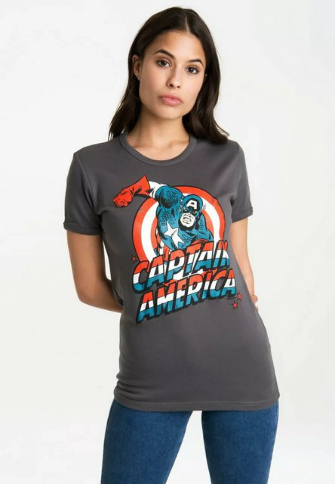 LOGOSHIRT T-Shirt "Captain America", mit lizenzierten Originaldesign günstig online kaufen