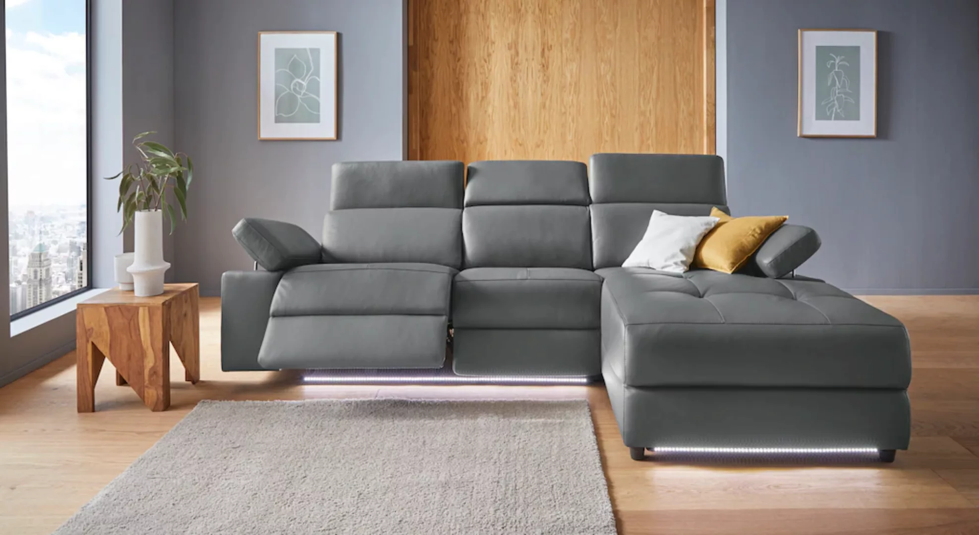 Places of Style Ecksofa »Kilado, L-Form,«, mit Relaxfunktion, verstellbarer günstig online kaufen