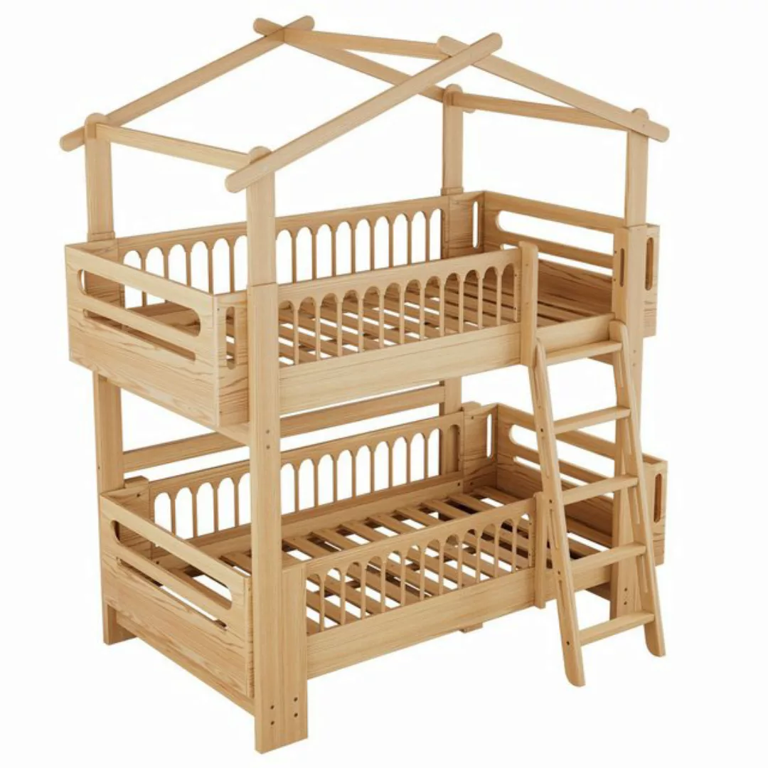 TavilaEcon Etagenbett Hausbett Kinderbett, herausnehmbares Unterbett, 90x20 günstig online kaufen