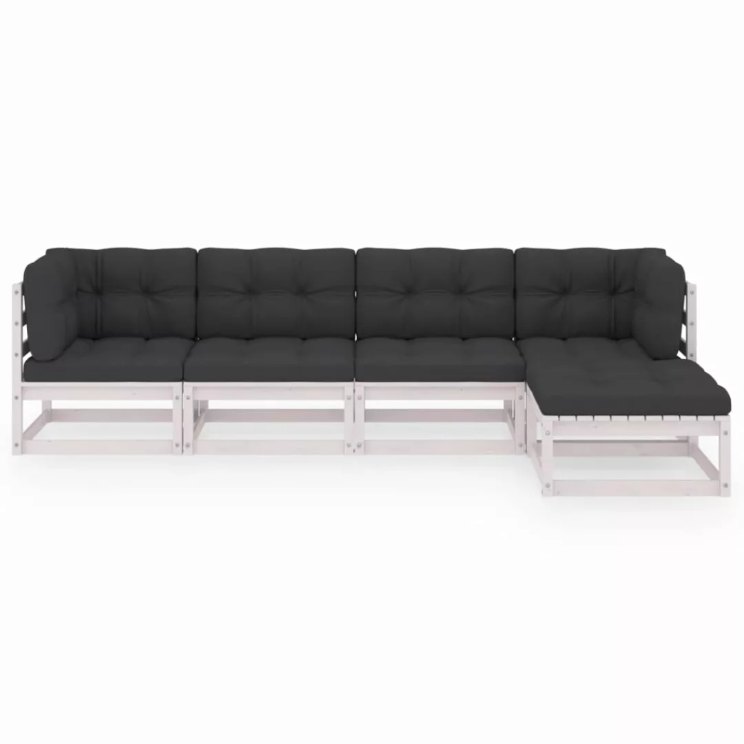 5-tlg. Garten-lounge-set Mit Kissen Kiefer Massivholz günstig online kaufen