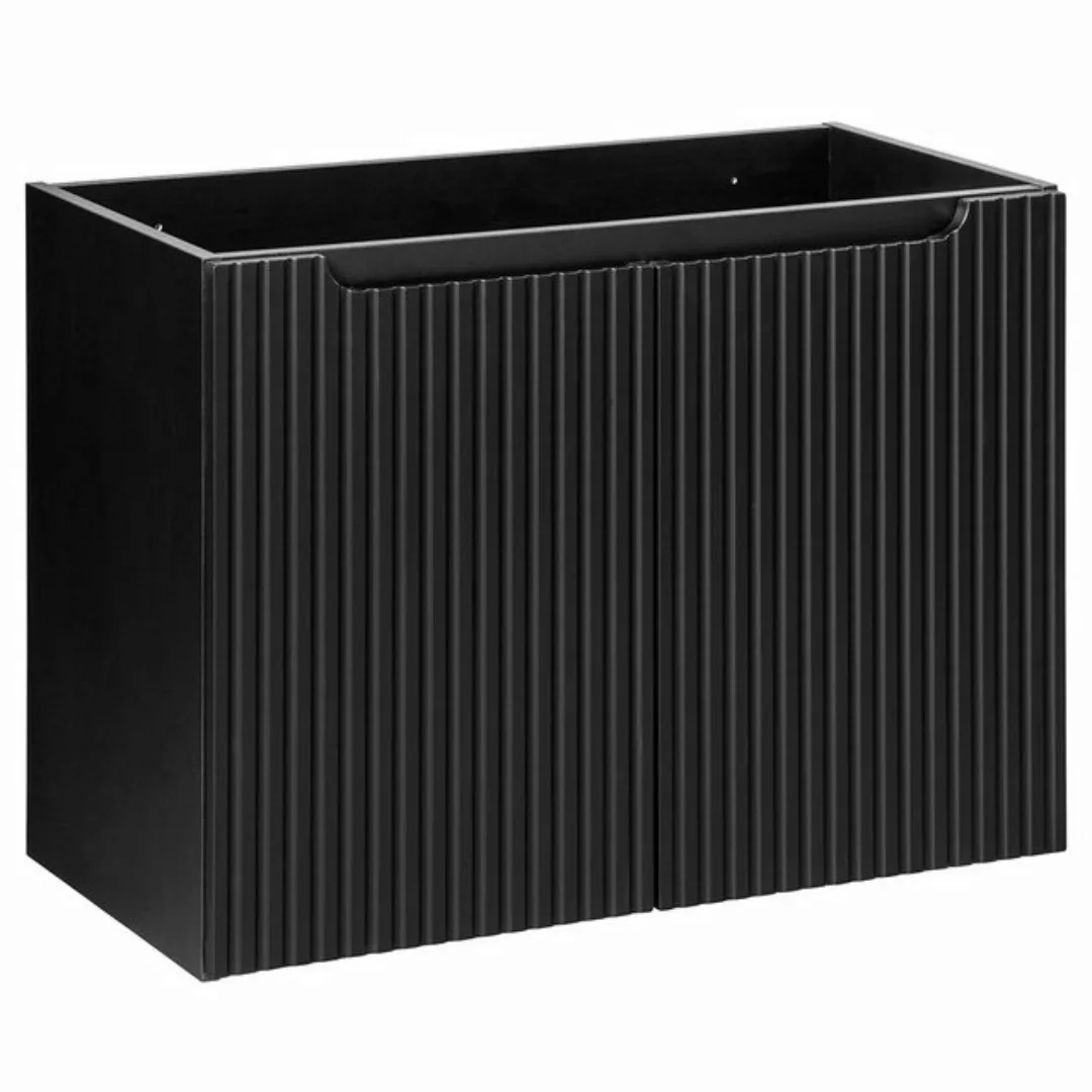 Lomadox Waschbeckenschrank NEWPORT-56-BLACK 80cm Badschrank 2-trg schwarz g günstig online kaufen