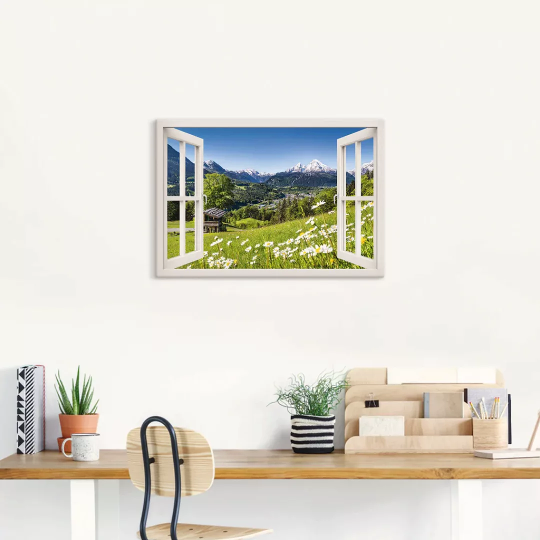 Artland Wandbild »Fensterblick Bayerischen Alpen«, Berge, (1 St.), als Alub günstig online kaufen