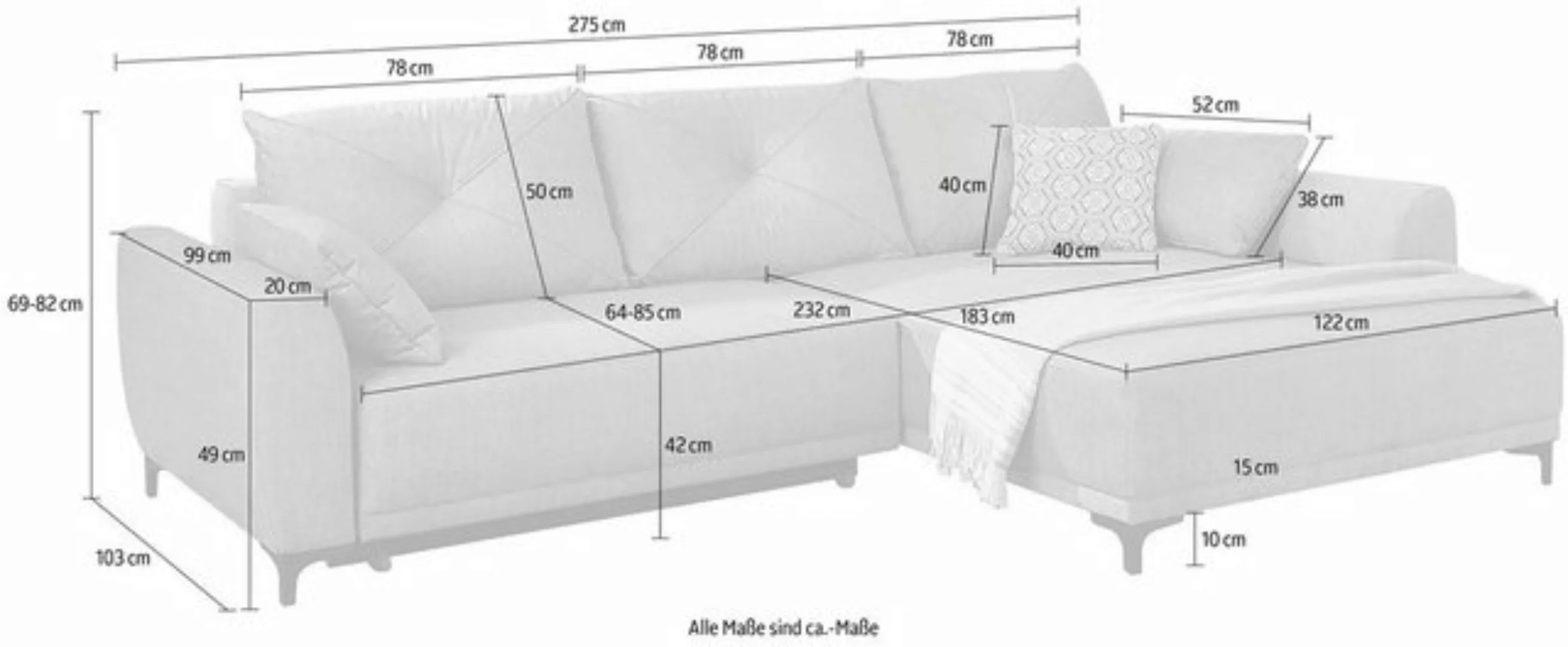 Jockenhöfer Gruppe Ecksofa Aviano, inkl. praktischer Bettfunktion, Stauraum günstig online kaufen