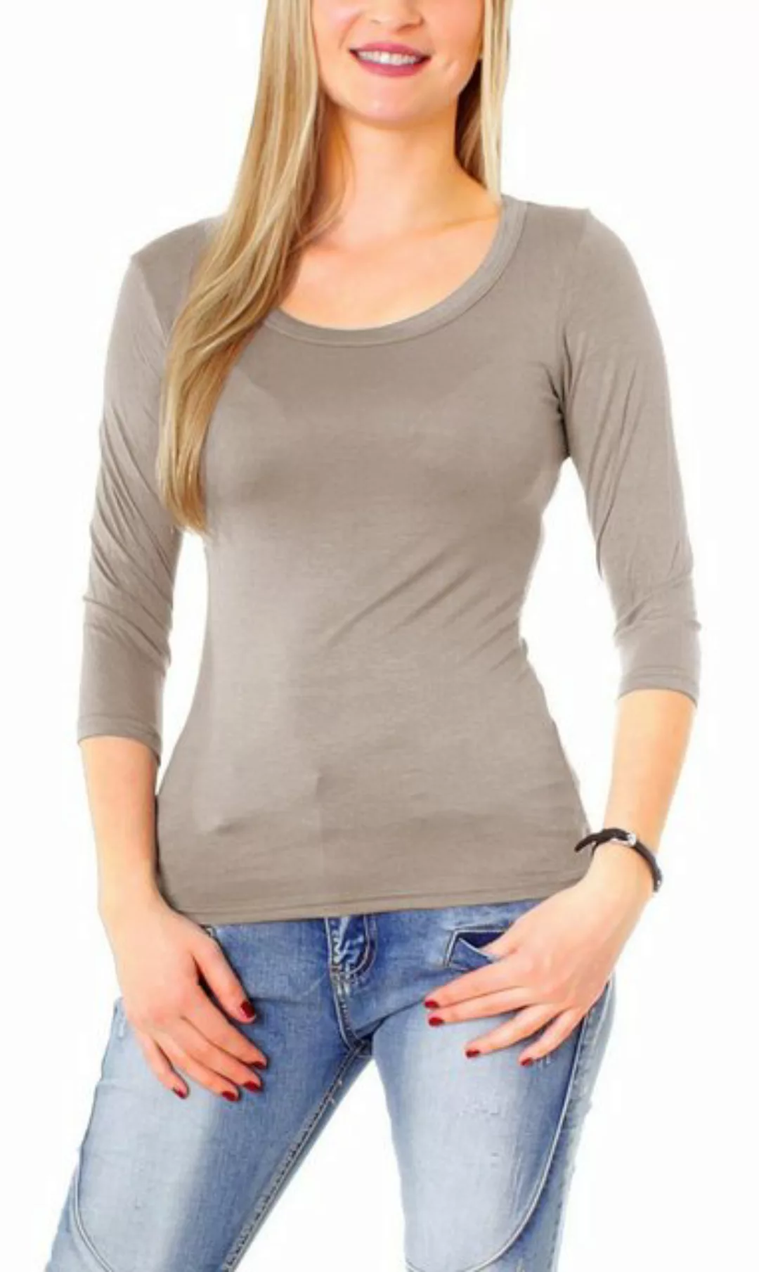 Muse Rundhalsshirt Basic T-Shirt Halbarm Skinny Fit 1073 günstig online kaufen