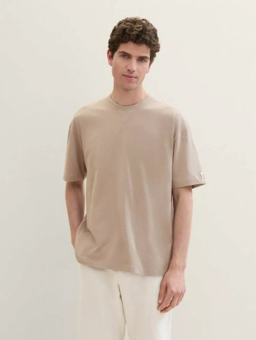 TOM TAILOR Pyjamaoberteil T-Shirt in Melange-Optik günstig online kaufen