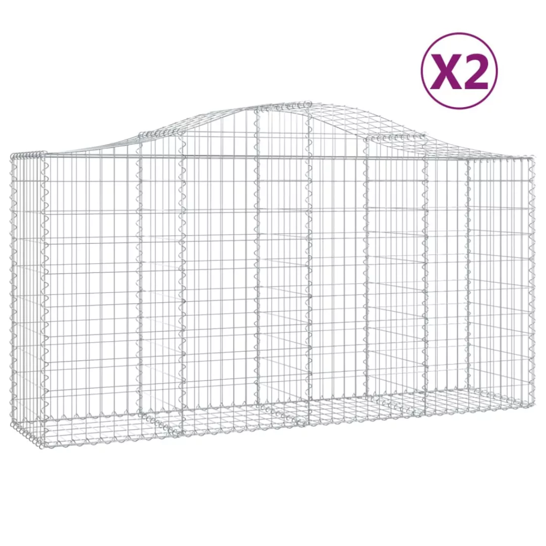 Vidaxl Gabionen Mit Hochbogen 2 Stk. 200x50x100/120cm Verzinktes Eisen günstig online kaufen