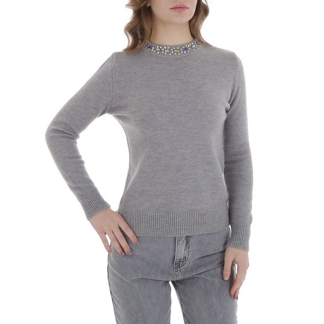 Ital-Design Strickpullover Damen Freizeit (88578847) Strass Stretch Strickp günstig online kaufen