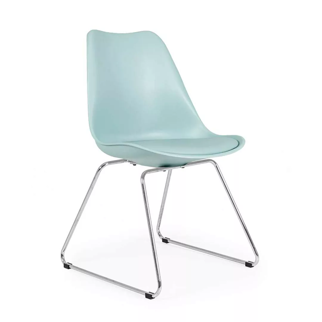 Schalenstühle in Mintgrün Kunststoff Metallbügeln (2er Set) günstig online kaufen