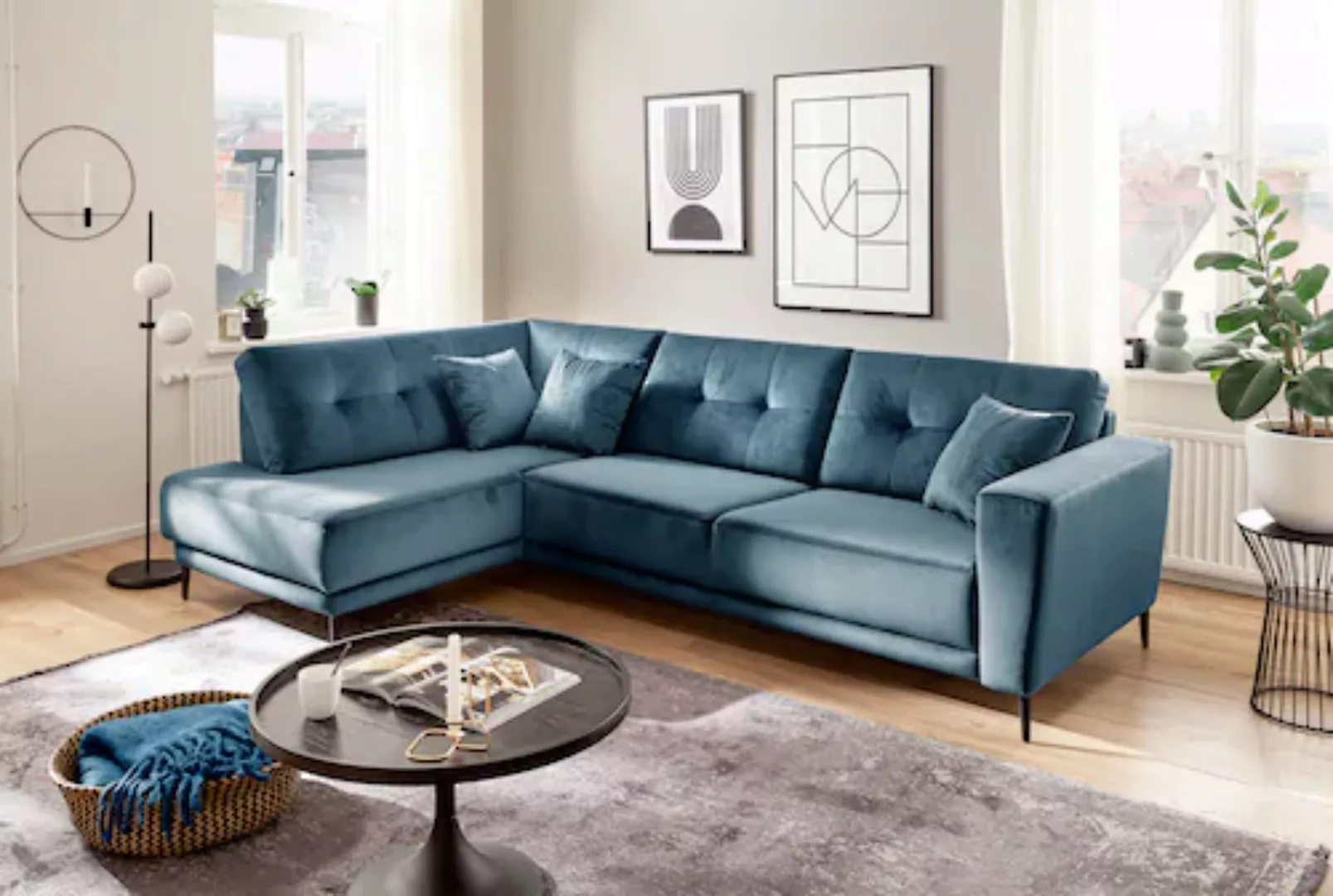 Trends by HG Polsterecke »Barcelona L-Form«, mit Metallfuss, frei im Raum s günstig online kaufen