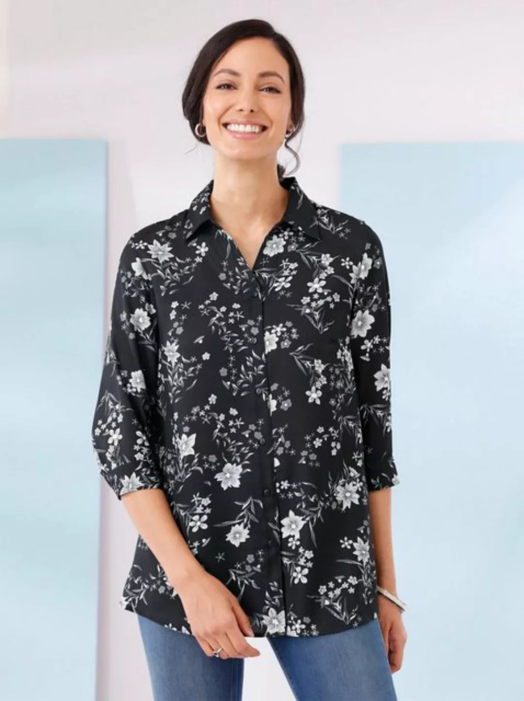 Sieh an! Klassische Bluse Longbluse günstig online kaufen