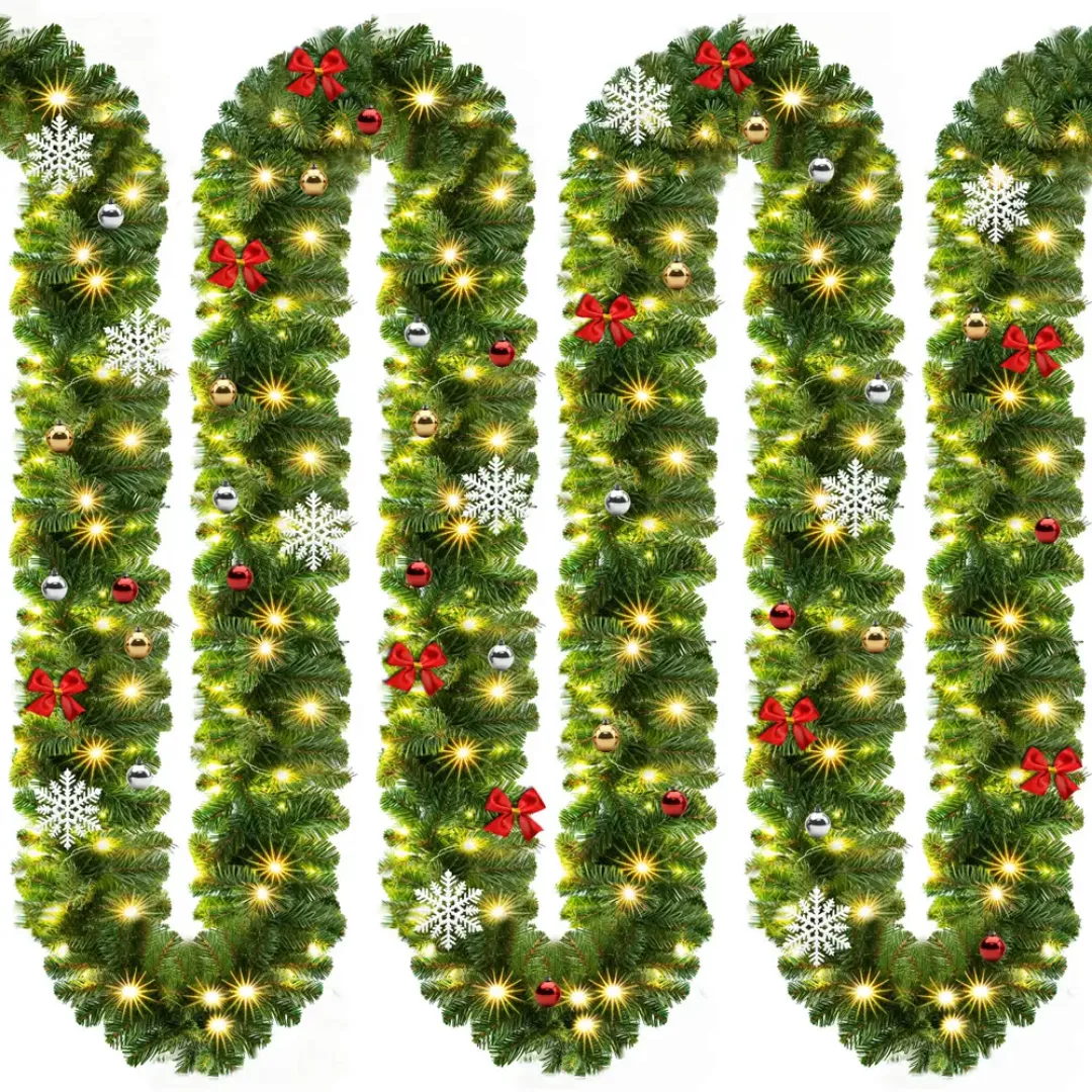 Weihnachtsgirlande 5m 2er-Set In-/Outdoor geschmückt günstig online kaufen