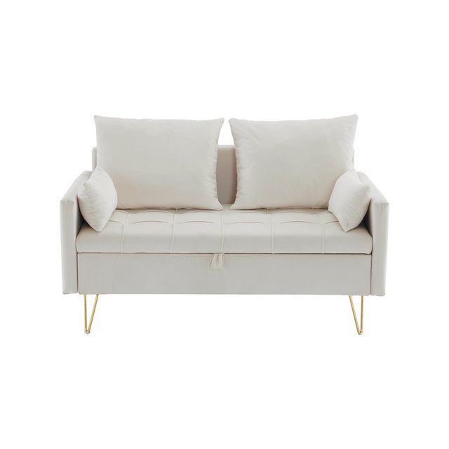 Blusmart Sofa Modernes, einfaches Samtsofa 2 Sitze, goldenen Metallbeinen, günstig online kaufen