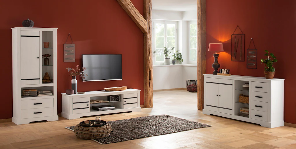 Home affaire Sideboard, Kommode aus massivem Kiefernholz, mit verstellbaren günstig online kaufen