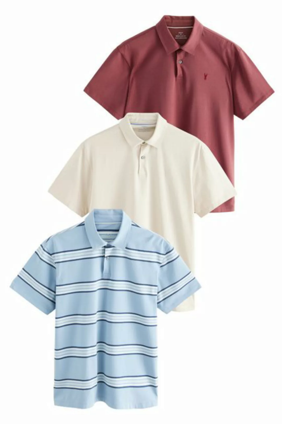 Next Poloshirt Poloshirts aus Jersey im 3er-Pack (3-tlg) günstig online kaufen