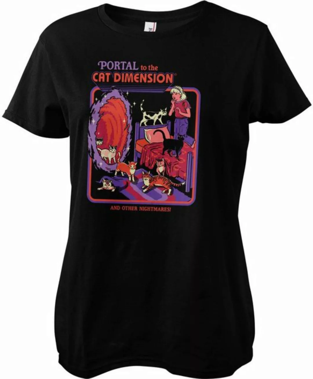 Steven Rhodes T-Shirt Portal To The Cat Dimension Girly Tee günstig online kaufen