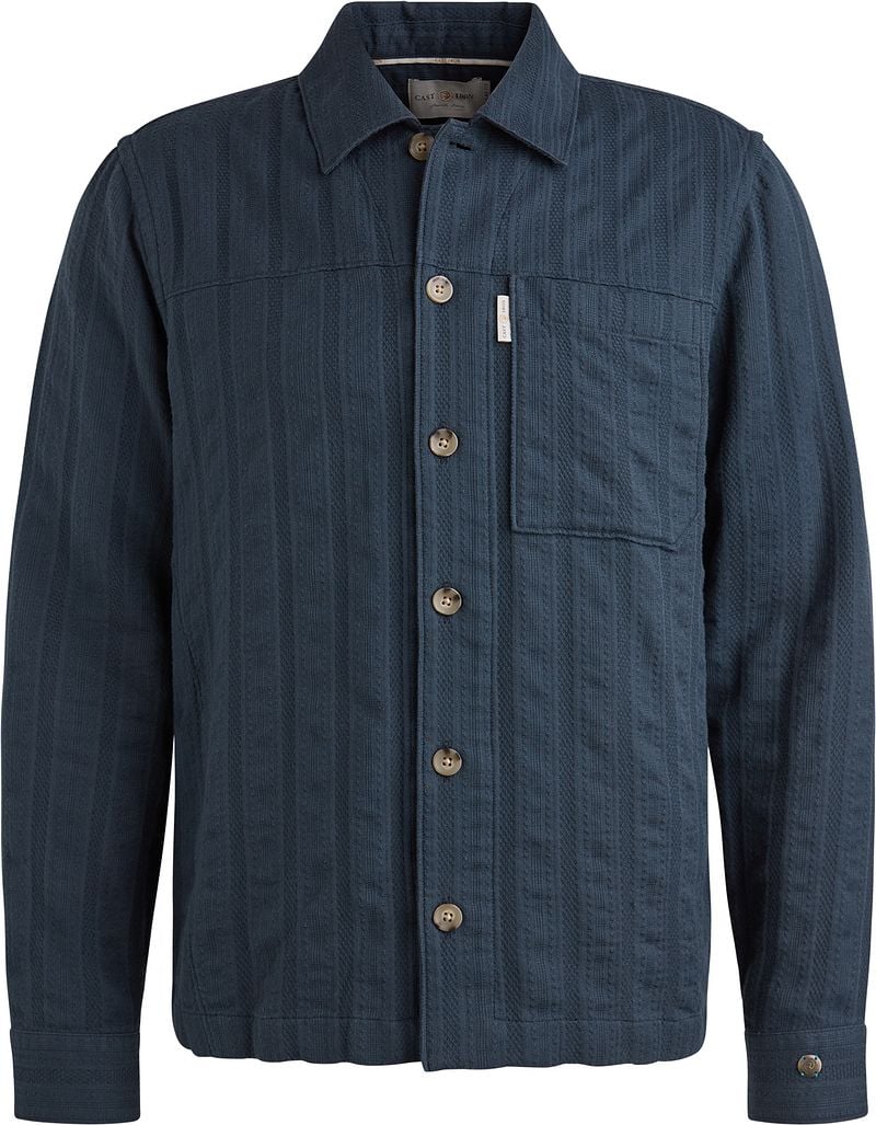 Cast Iron Overshirt Dobby Stripe Navy - Größe XL günstig online kaufen