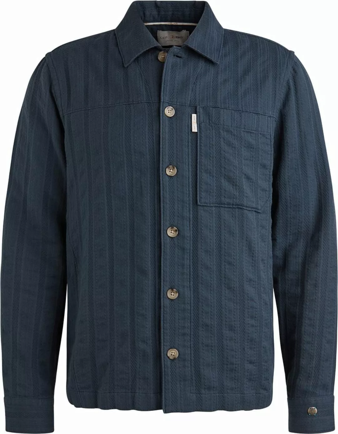 Cast Iron Overshirt Dobby Stripe Navy - Größe L günstig online kaufen