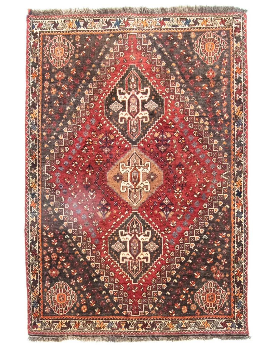 morgenland Wollteppich »Ghashghai Teppich handgeknüpft rot«, rechteckig, ha günstig online kaufen