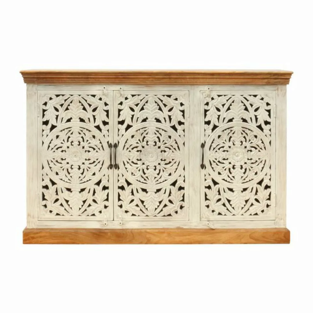 Oriental Galerie Unterschrank Indien Sideboard Jeevan Braun Weiß 140 cm Anr günstig online kaufen