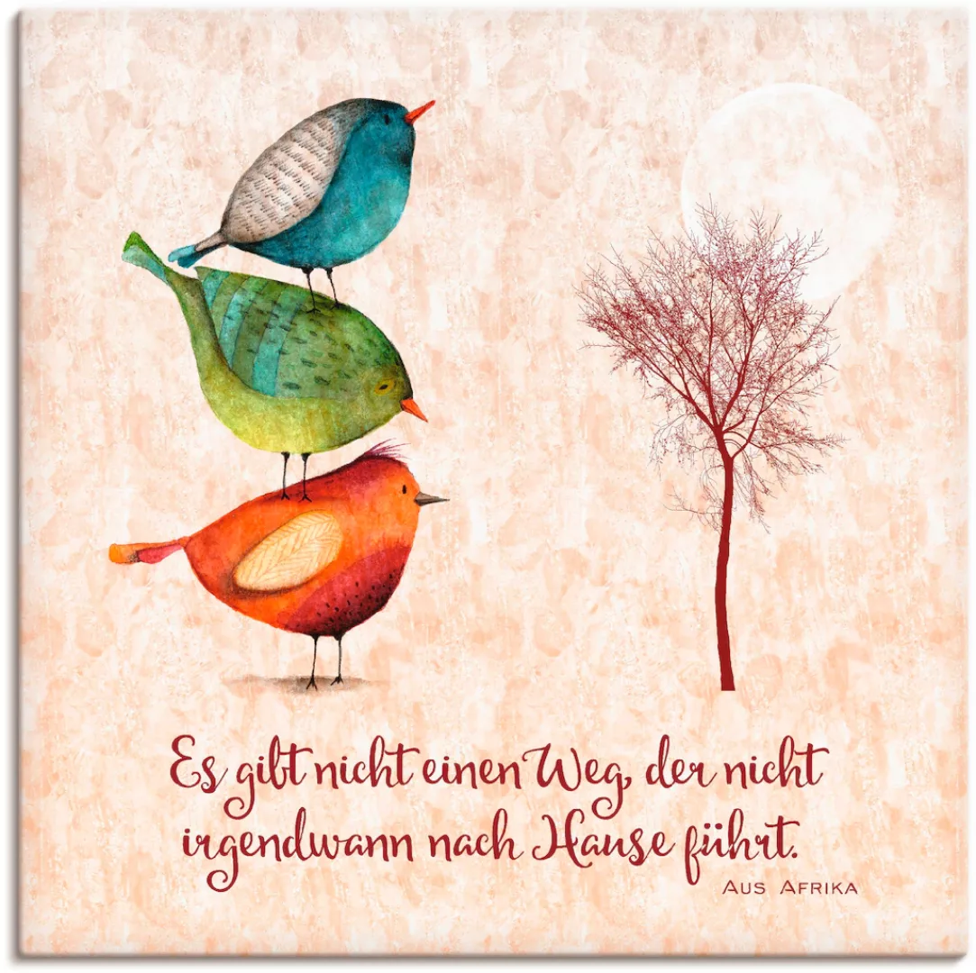 Artland Wandbild "Lebensweisheit Zu Hause", Tiere, (1 St.), als Leinwandbil günstig online kaufen