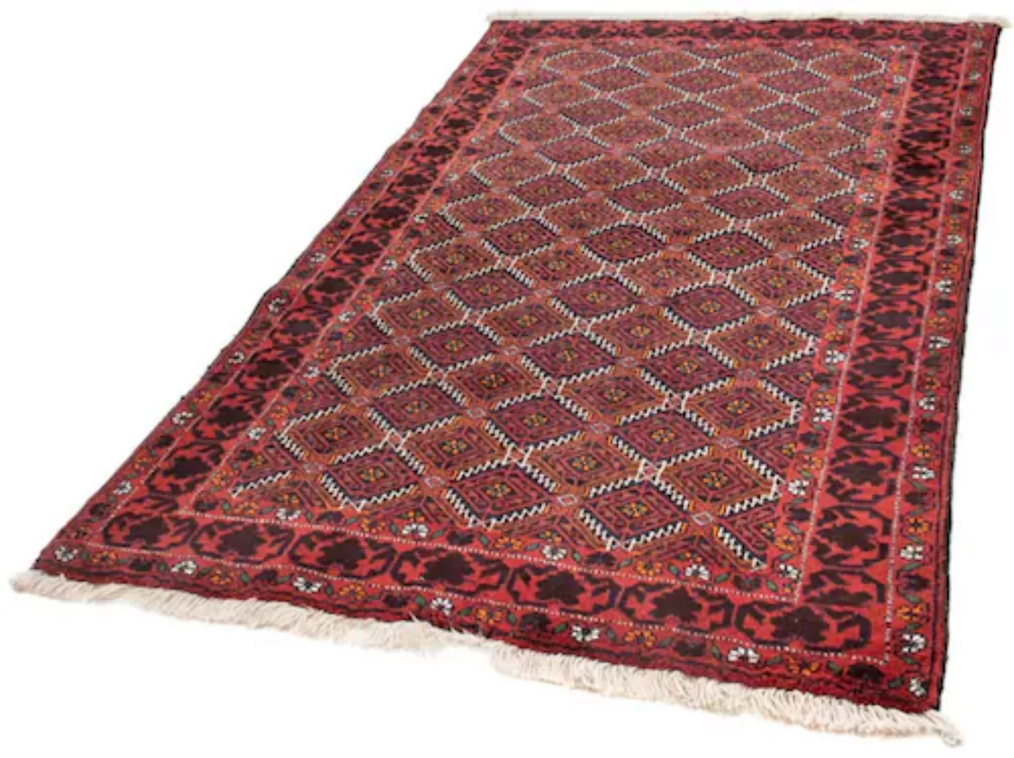 morgenland Wollteppich »Belutsch Durchgemustert Rosso 189 x 113 cm«, rechte günstig online kaufen