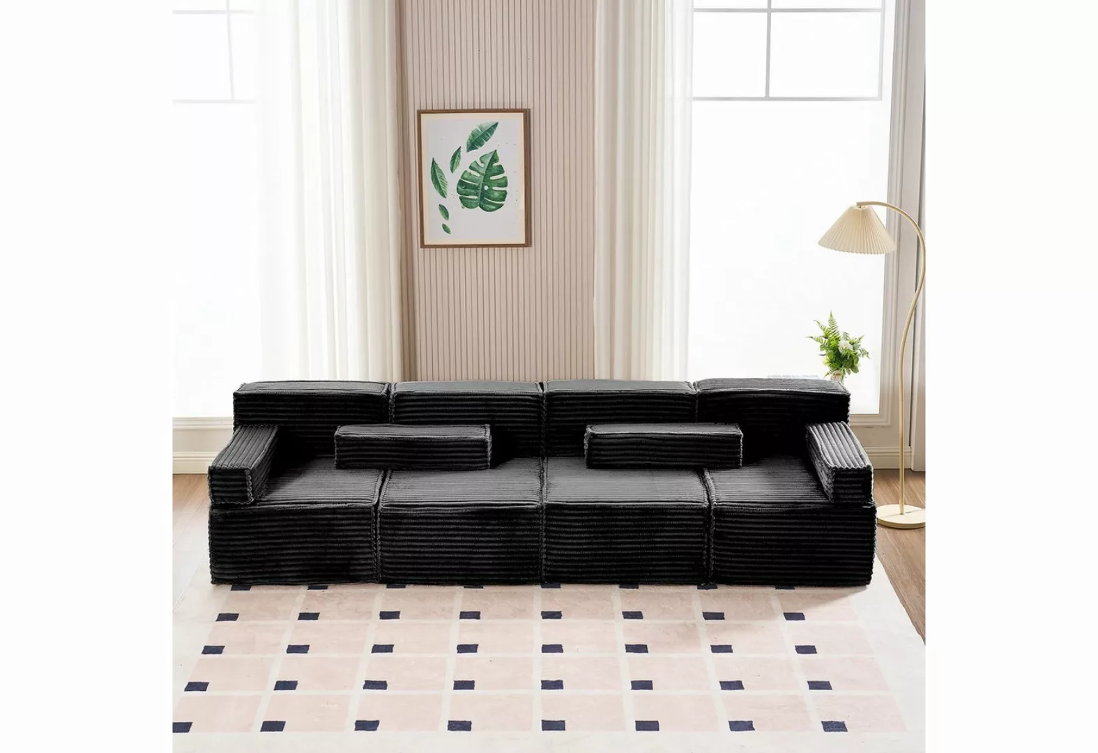 HOMYEDAMIC Big-Sofa Schwammsofa 1-4 Sitzers Ecksofa günstig online kaufen