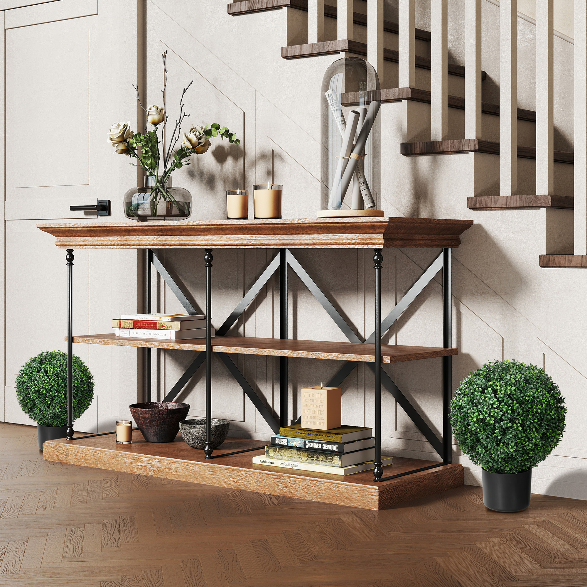 HOMCOM Künstliche Pflanzen 2er-Set UV-beständige Kunstpflanze im Blumentopf günstig online kaufen