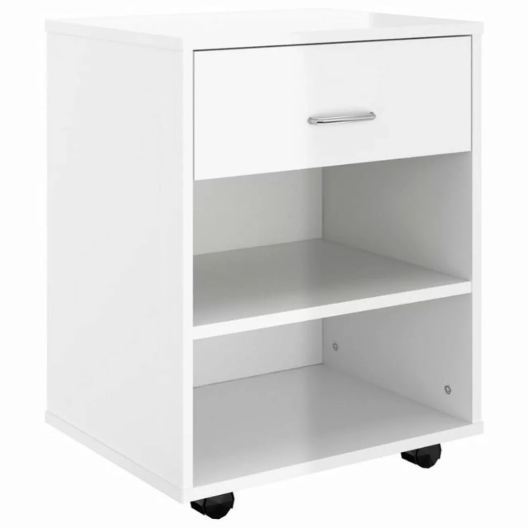 vidaXL Aktenschrank Rollschrank Hochglanz-Weiß 46x36x59 cm Spanplatte günstig online kaufen